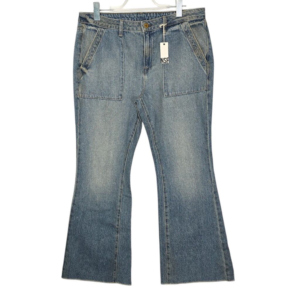 NSF Jeans Knix Patch Pocket Flair Light Wash 100% Cotton Made in USA Size 33